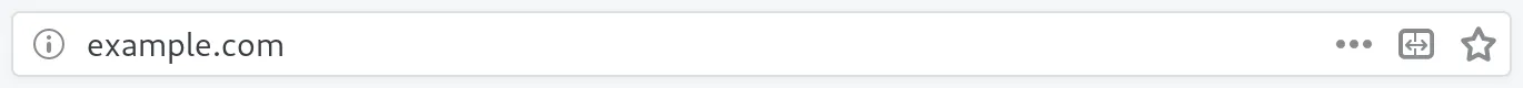 Firefox address bar displaying example.com